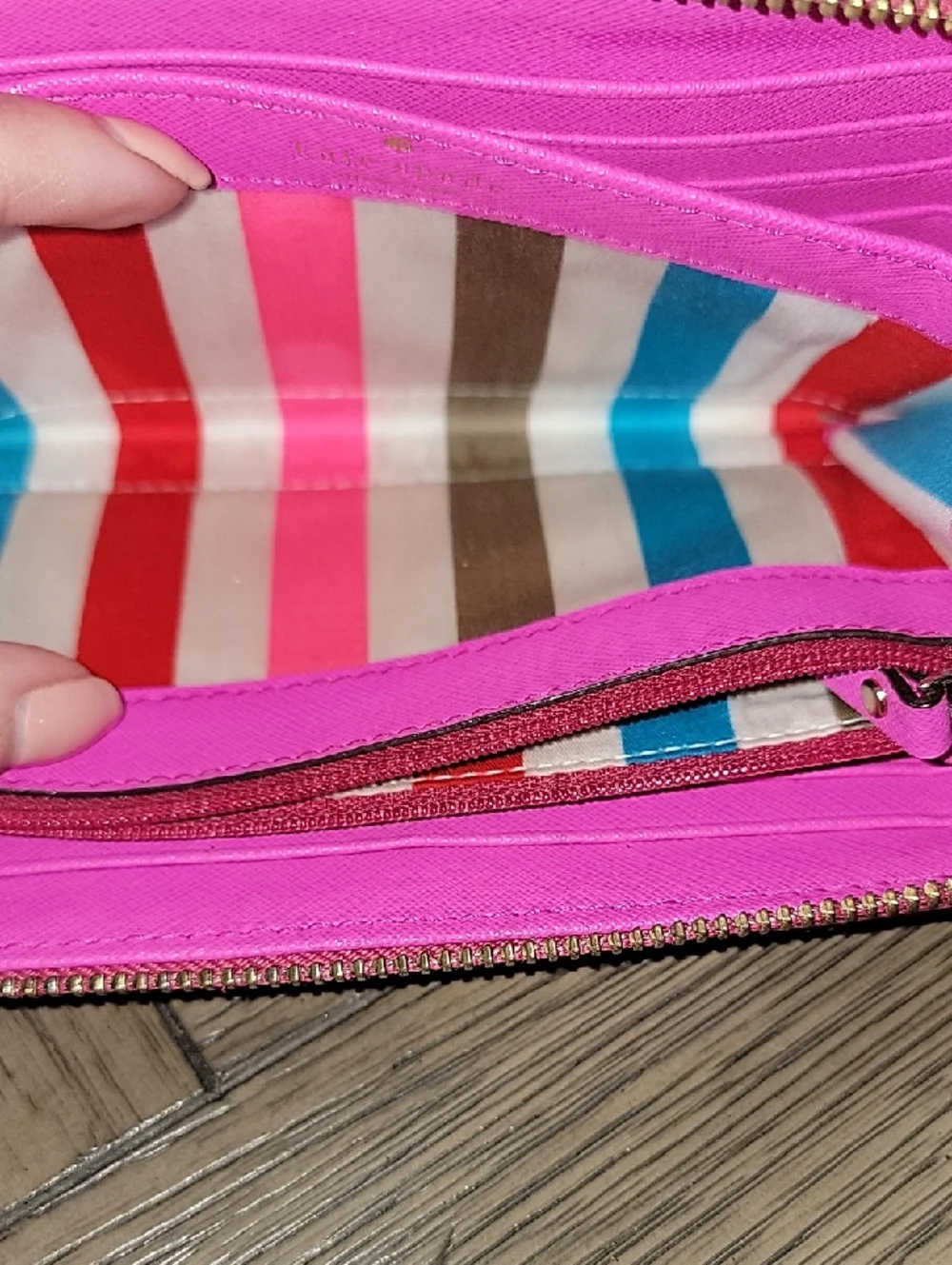 kate spade Fuchsia Zip-Around Wristlet Wallet